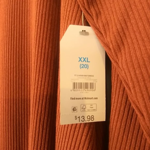 Time and Tru women's size XXL (20) Apricot/orange Dress - Picture 7 of 11